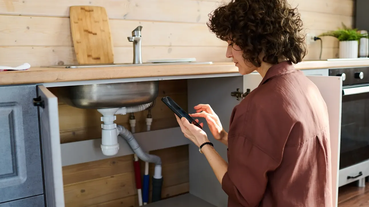 A clean, sunlit kitchen with neat counters and a running faucet — showing inspection-ready presentation. Fix before closing