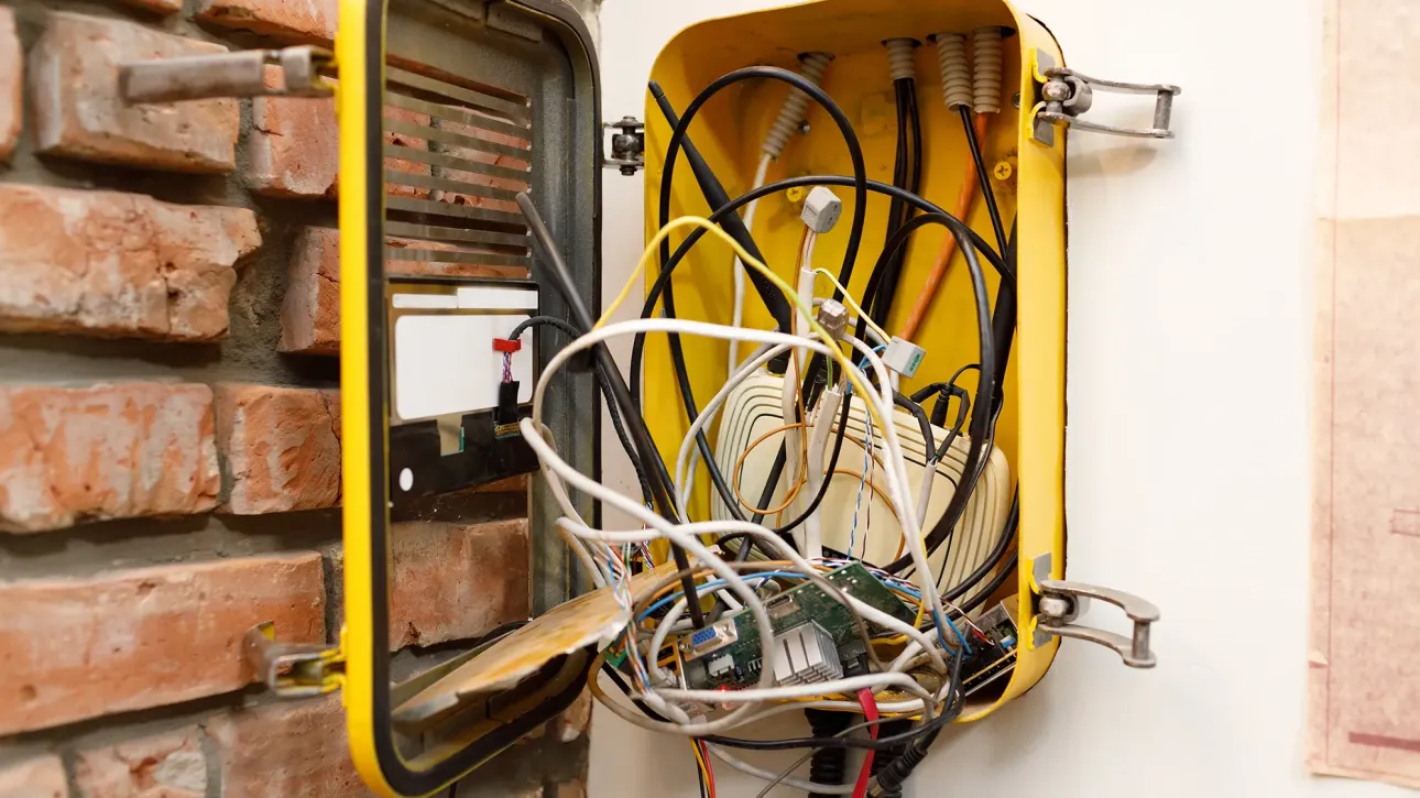 Home inspector testing outlet repair during re-inspection before Texas home closing